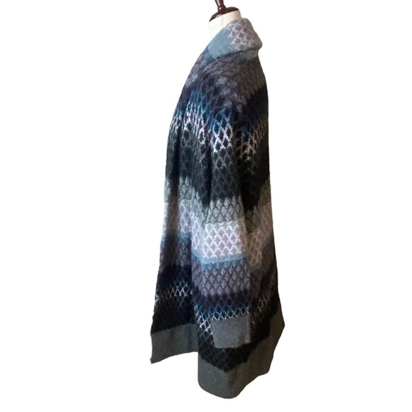 Rachel Roy mohair blend multicolor long open chunky cardigan kimono swea… - Picture 4 of 10